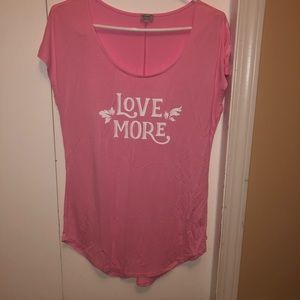 EUC Kismet Sz M Pink Love More T-shirt